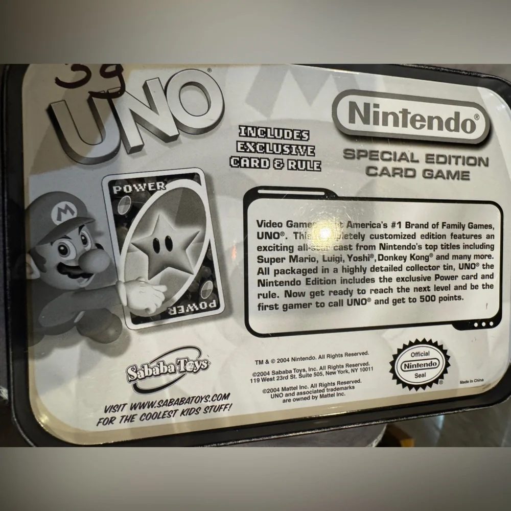 Nintendo MARIO UNO Special‎ Edition Tin 2004 - special edition